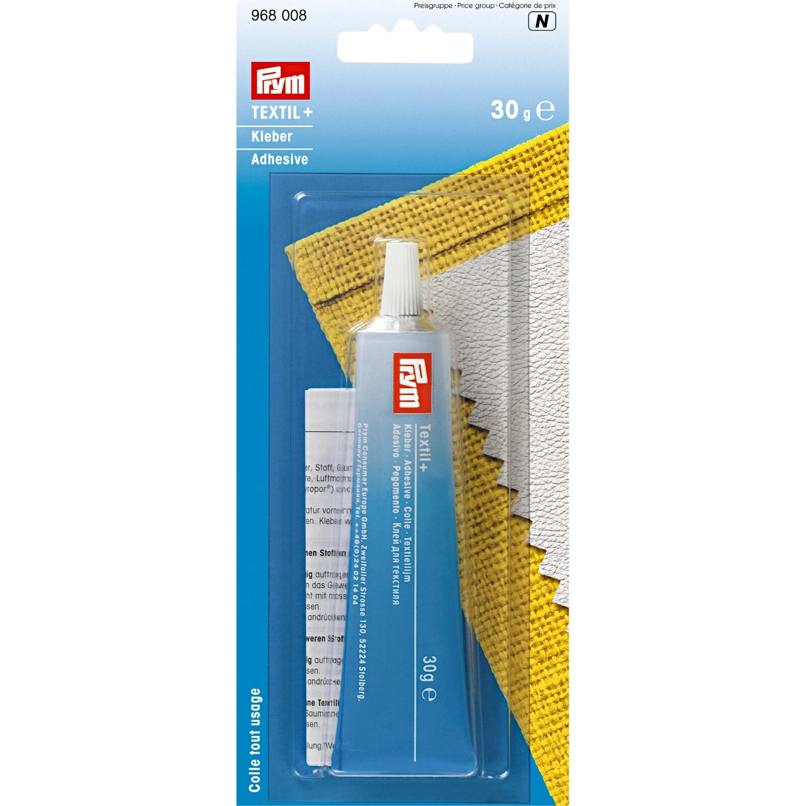 Textil + plus 30g 166,33 €/kg Prym 968008 Textilkleber Klebstoff Stoff Kleber