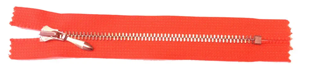 Reißverschluss orange, 016 cm Metall nicht teilbar 6 mm Kette