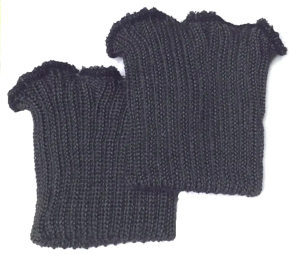 Ärmelbündchen dunkelgrau grob gestrickt
