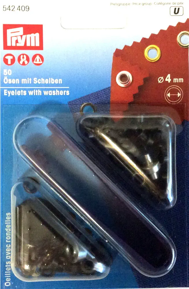 Prym 542409 Ösen und Scheiben 4,0 mm brüniert