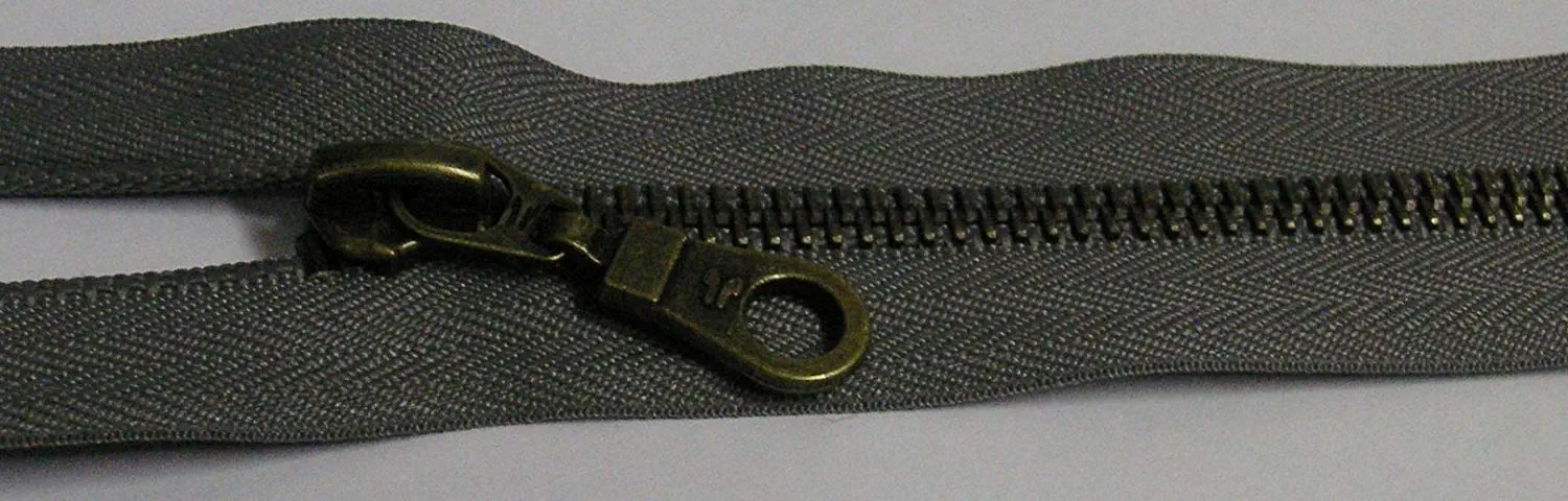 Reißverschluss grau, 060 cm Metall teilbar
