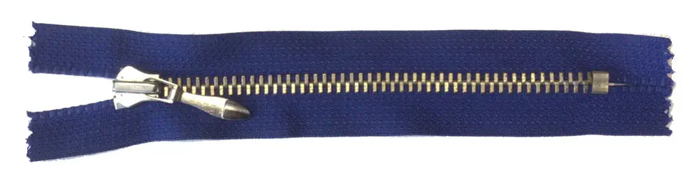 Reißverschluss blau royal, 012 cm Metall nicht teilbar 6 mm Kette R