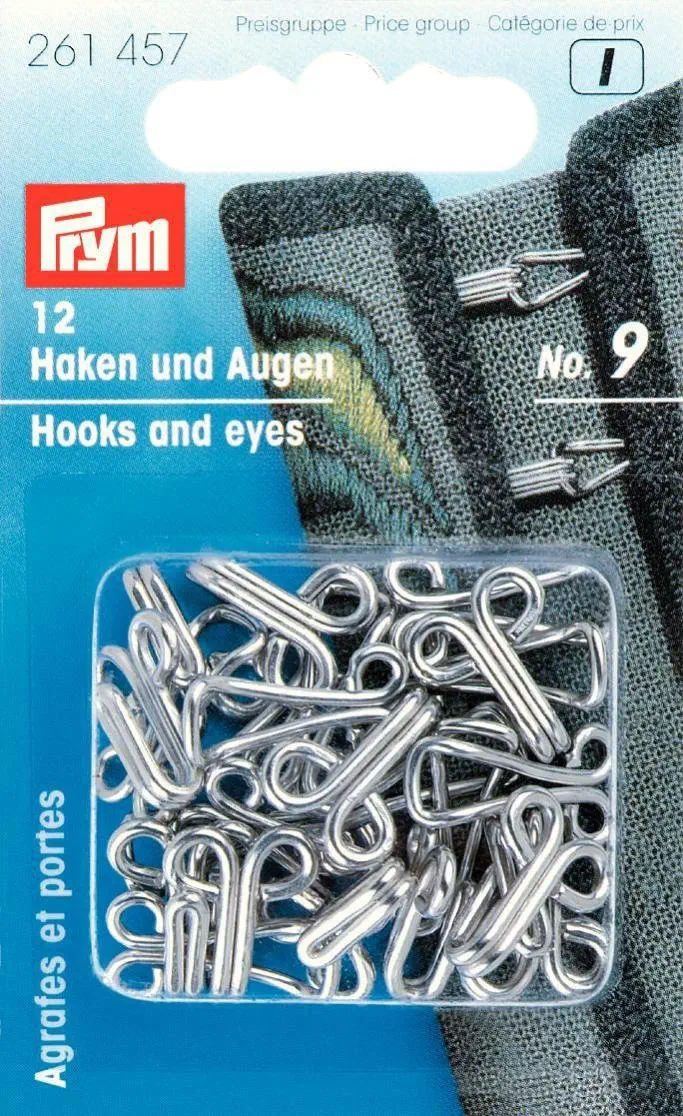 Prym 261457 Joppenhaken und Augen Größe 9 silber