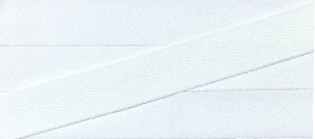 Köperband 20 mm weiß Polyester