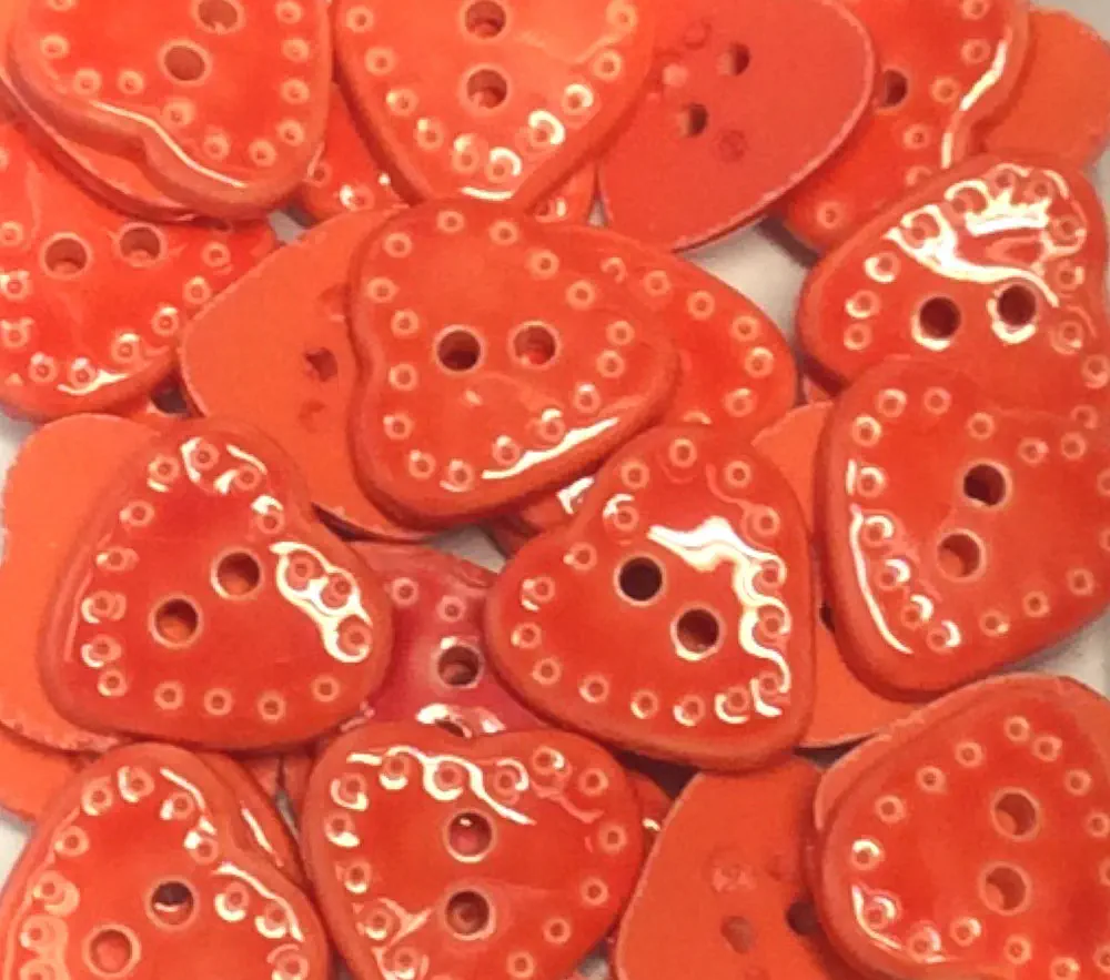 Knopf Herz 15 mm orange