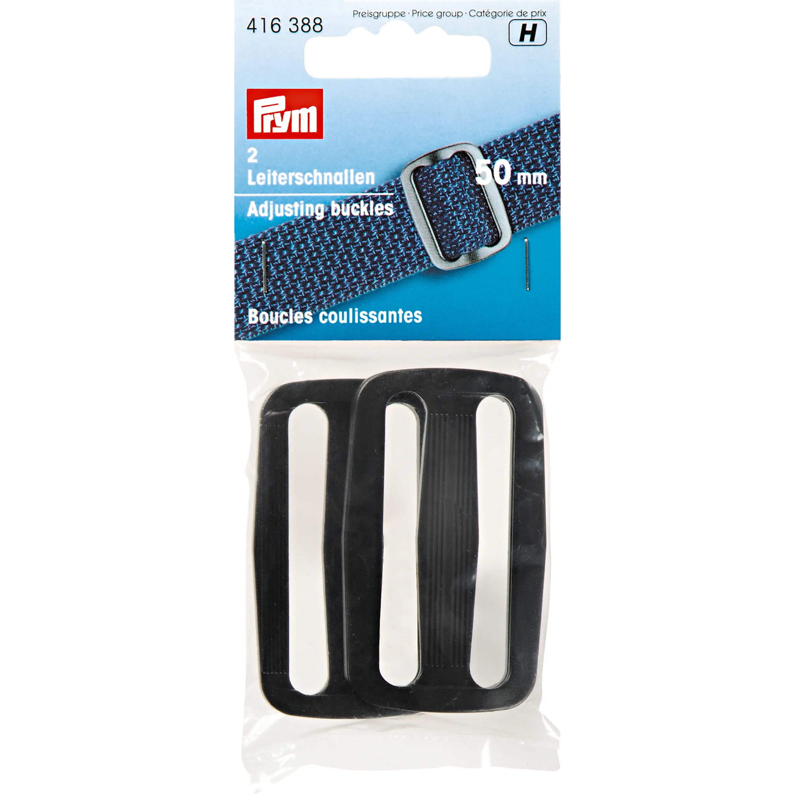 Prym 416388 Leiterschnallen Kunststoff 50 mm schwarz