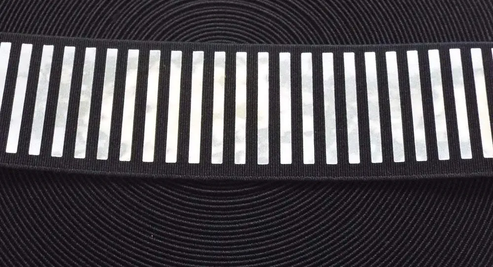 Gürtel Gummi 40 mm schwarz/silber