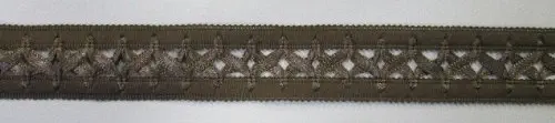 Borte mit Satinbandschlaufen dunkel braun 25 mm