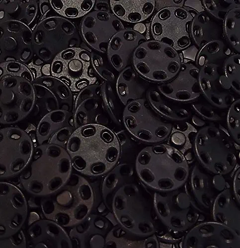100 Annäh-Druckknöpfe Kunststoff 13 mm schwarz