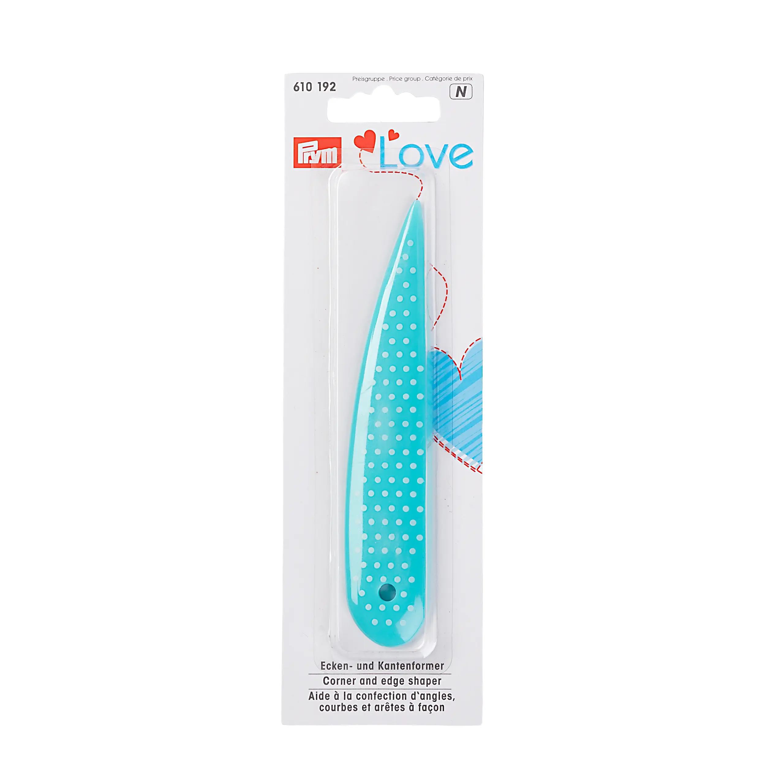 Prym 610192 Ecken- und Kantenformer Love türkis
