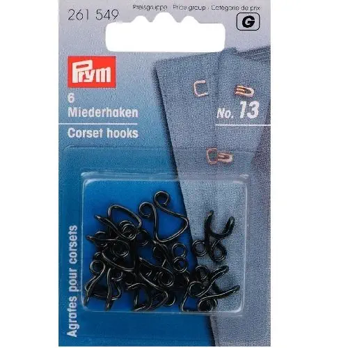 Prym 261549 Miederhaken und Augen Nr. 13 schwarz