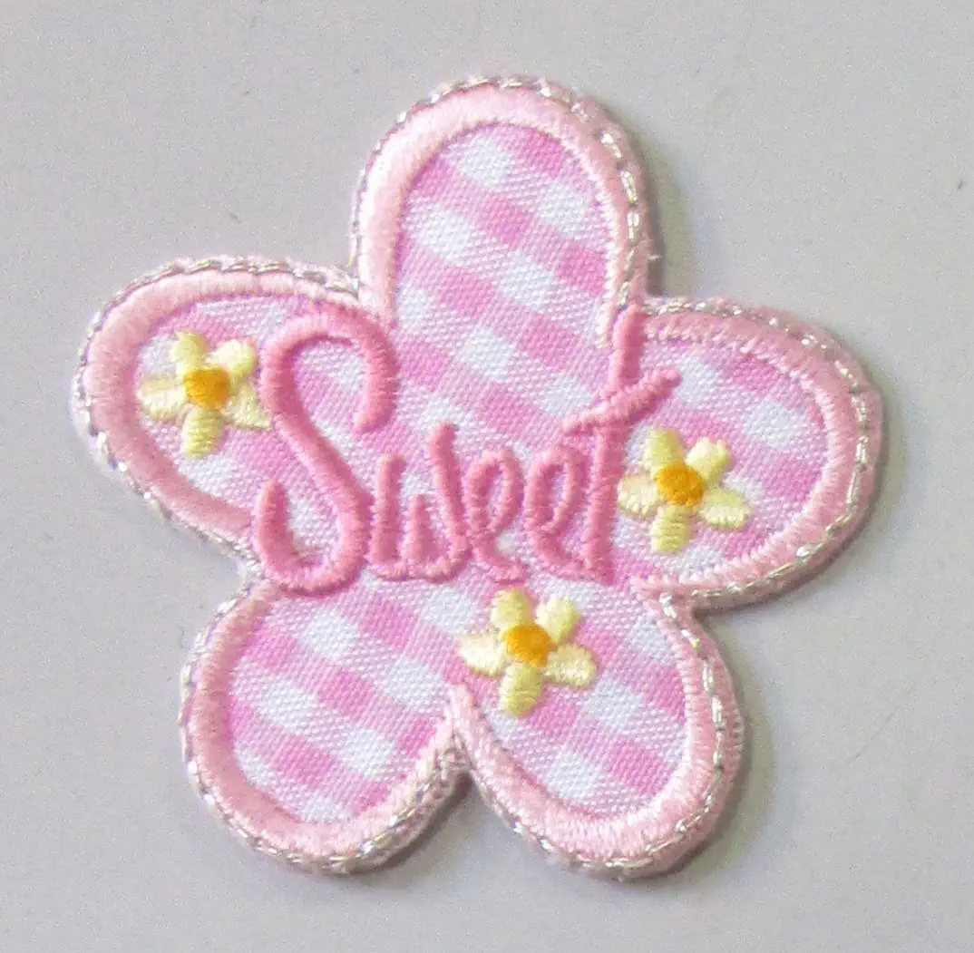 Applikation "Sweet" rosa 40 x 45 mm