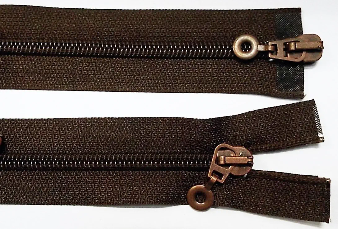 Reißverschluss braun dunkel, 046 cm Kunststoff teilbar 2-Wege Spirale