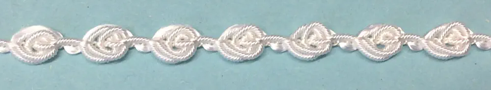 Posamentenborte 8 mm weiß Knötchen