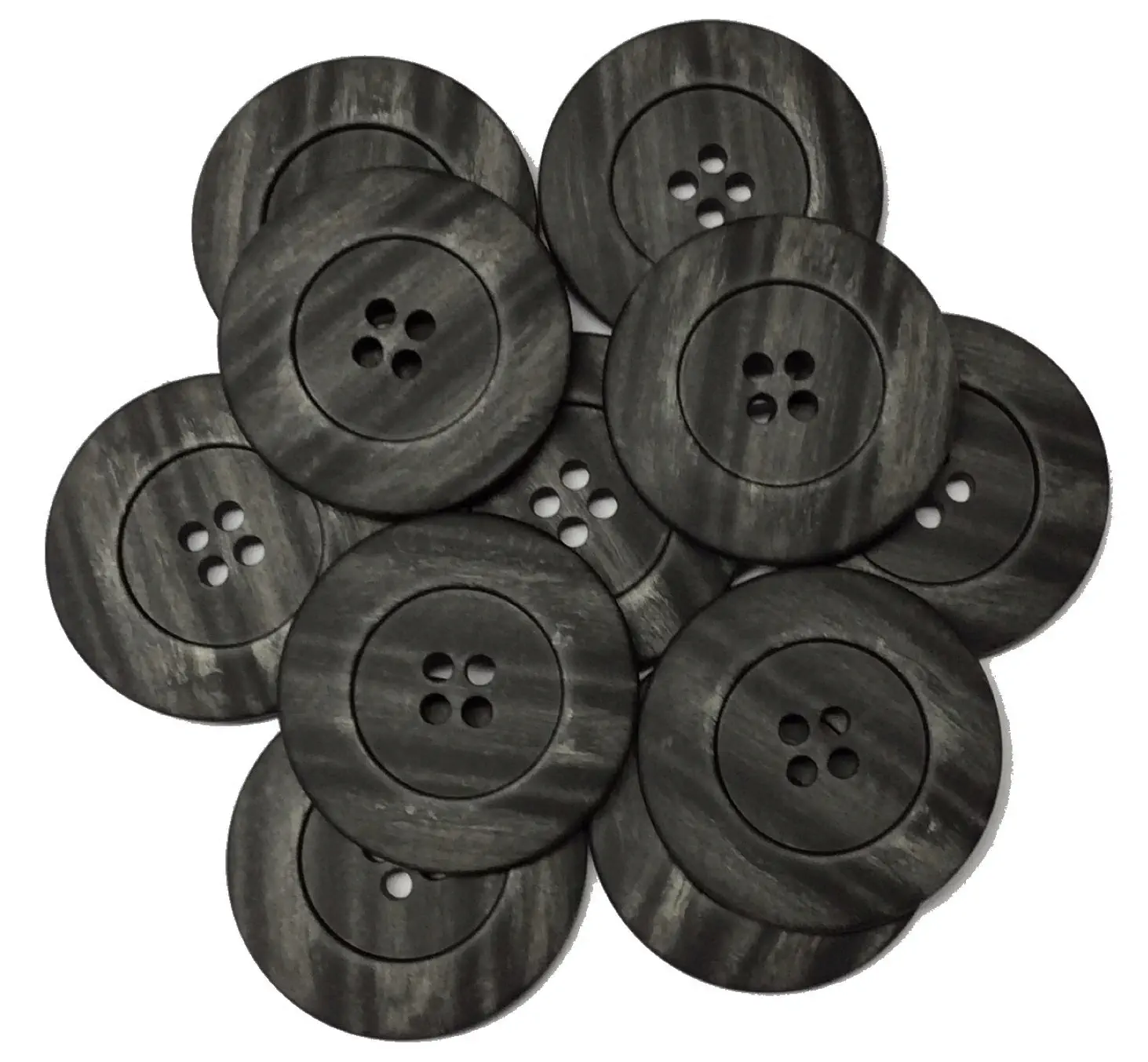 Knopf 44 mm grau schwarz changierend