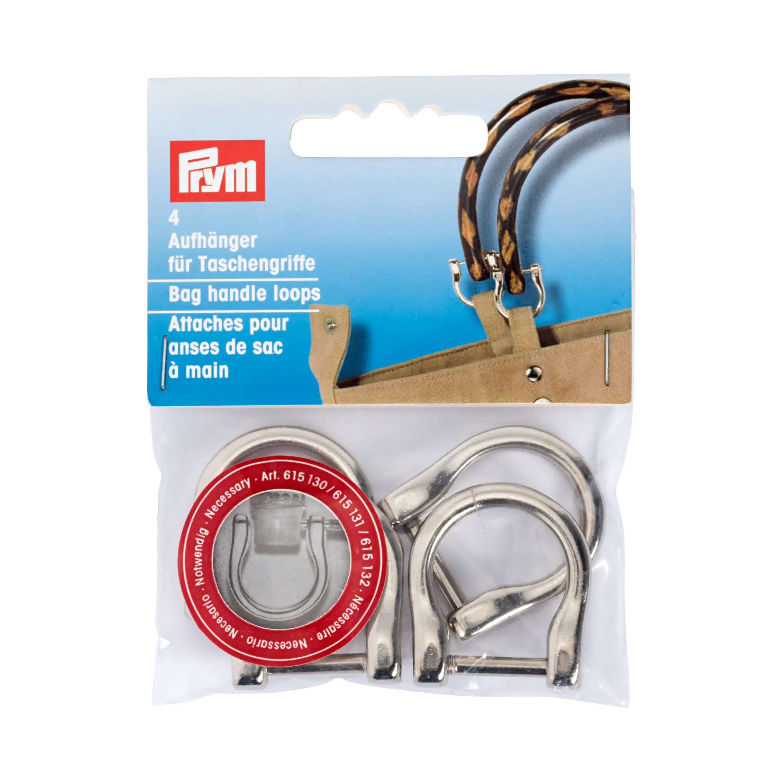Prym 615130 Aufhänger für Taschengriffe, 18mm, silberfarbig