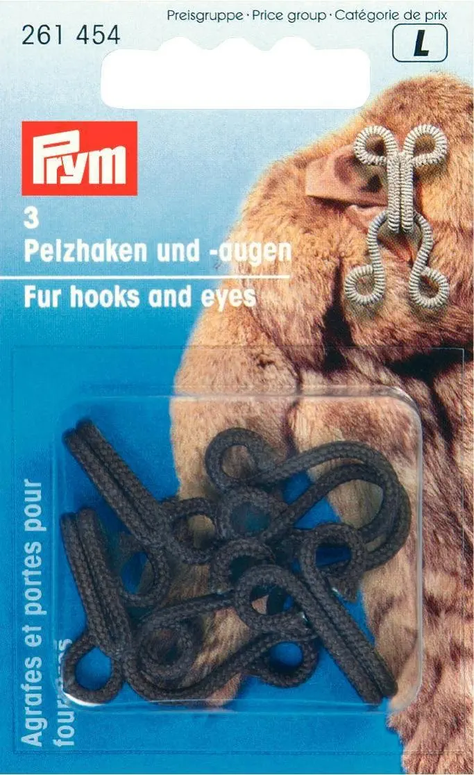 Prym 261454 Pelzhaken und Augen braun