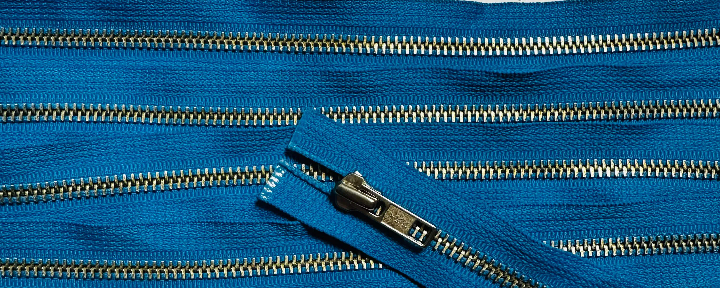 Reißverschluss blau, 100 cm Metall teilbar