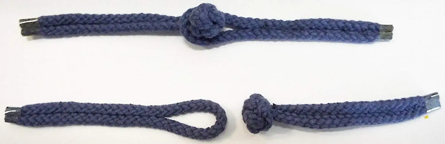 Knebelverschluß jeans aus Baumwollkordel 155 mm