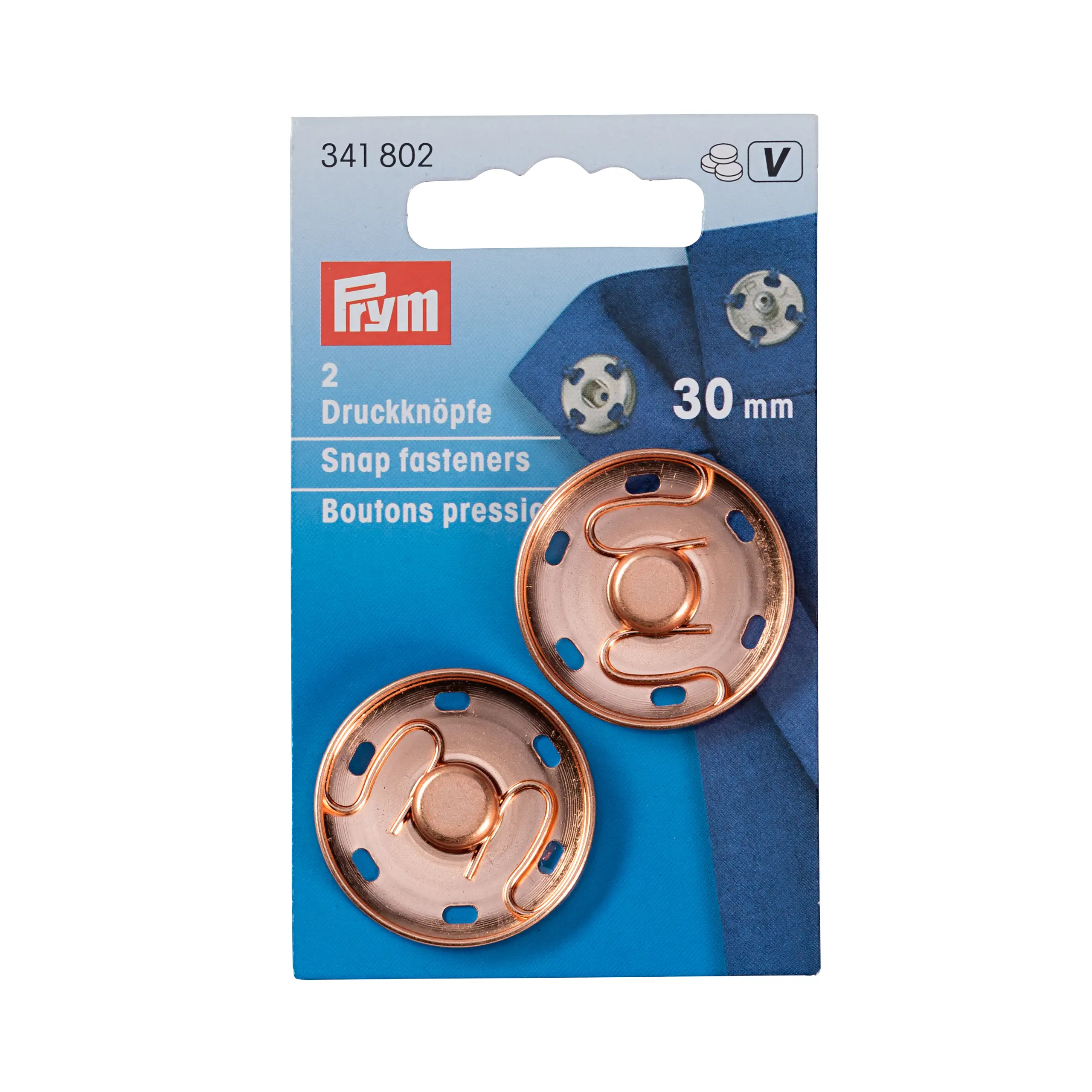 Prym 341802 Annäh-Druckknöpfe 30 mm rosègold