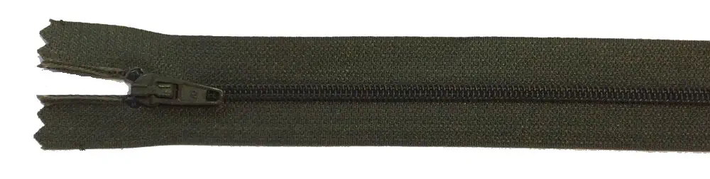 Reißverschluss grün oliv, 022 cm Kunststoff nicht teilbar