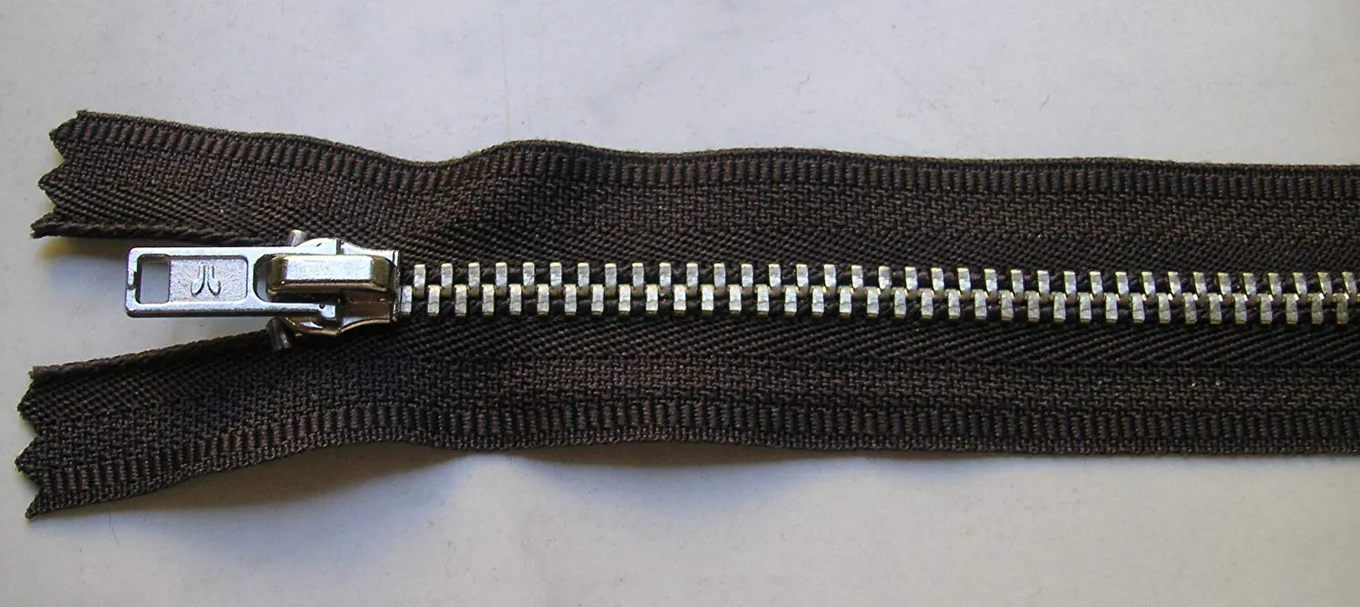 Reißverschluss braun dunkel, 012 cm Metall nicht teilbar 4 mm Kette