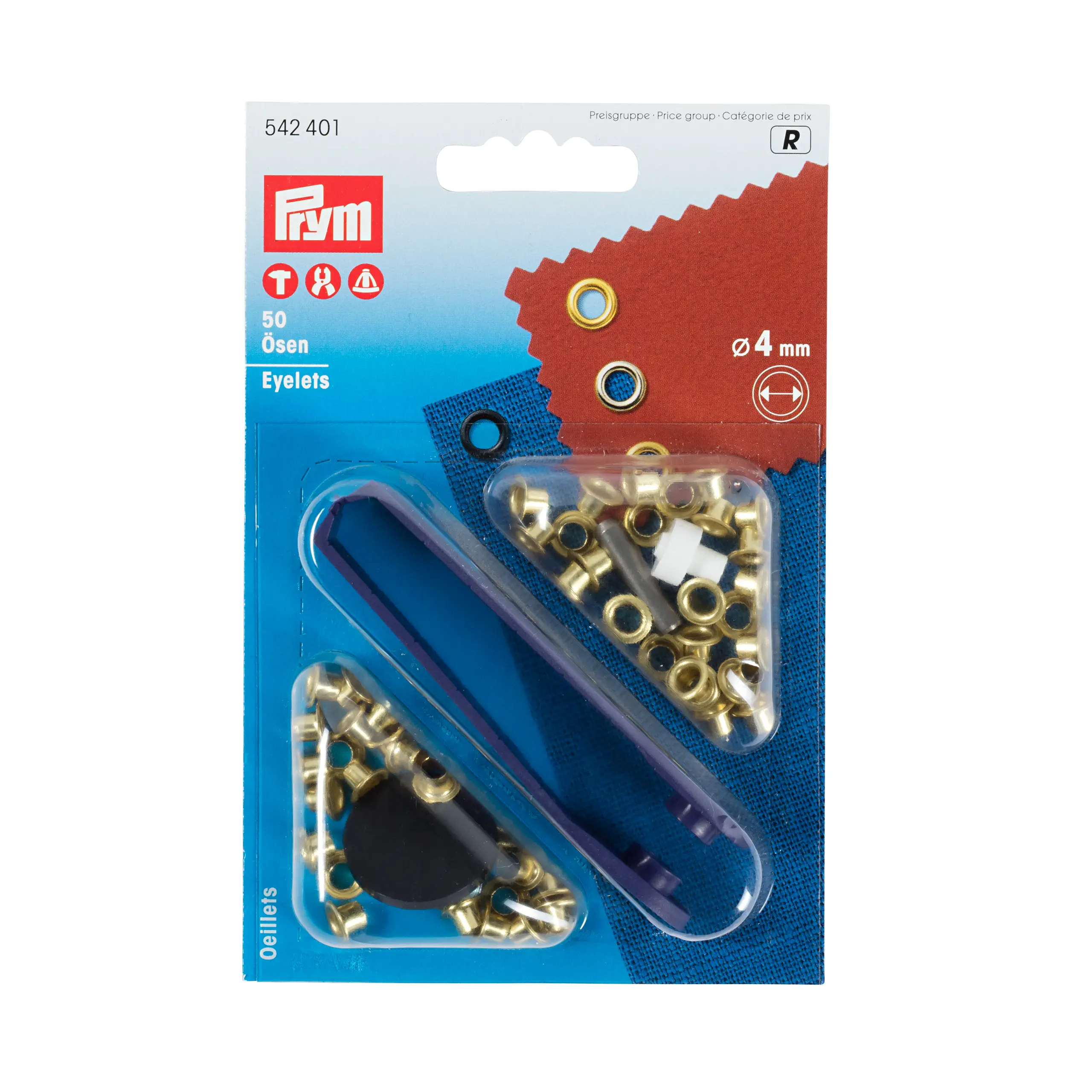 Prym 542401 Ösen 4mm gold ohne Scheiben