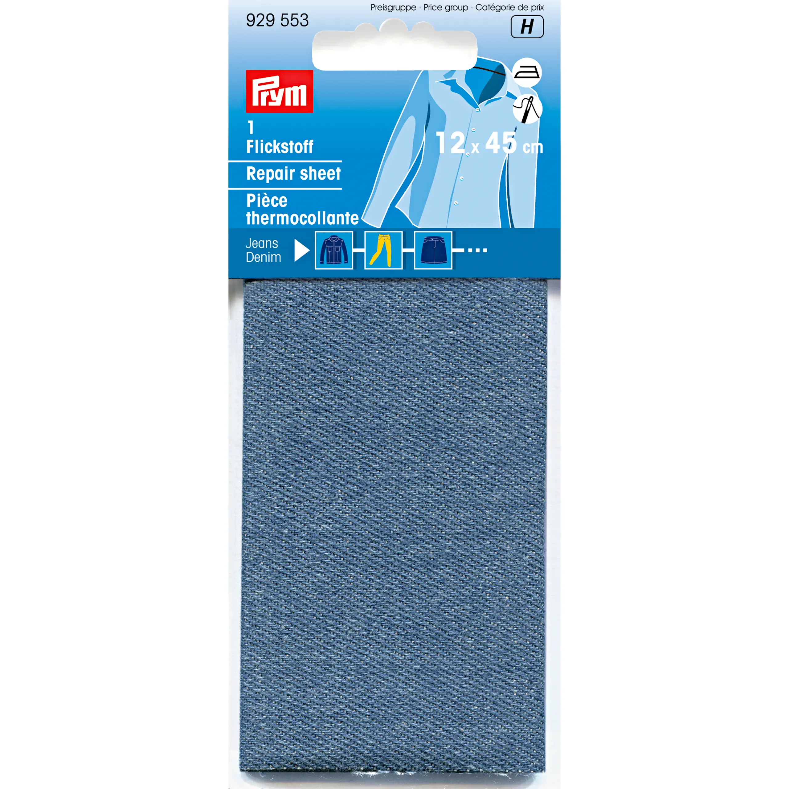 Prym 929553 Flickstoff Jeans aufbügelbar 12 x 45 cm jeans