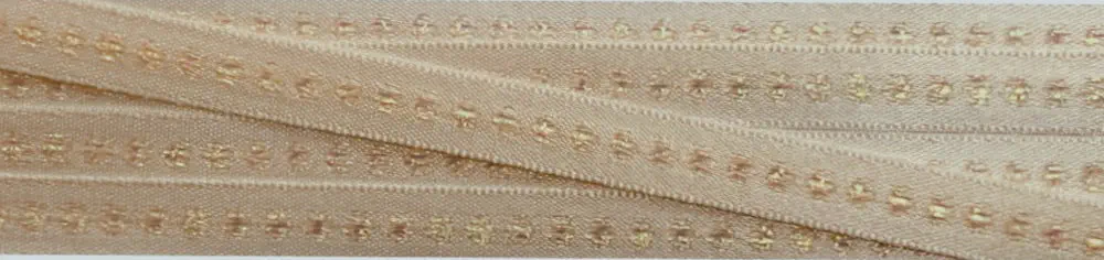 Ripsband 10 mm zart apricot mit multicolor Punkten