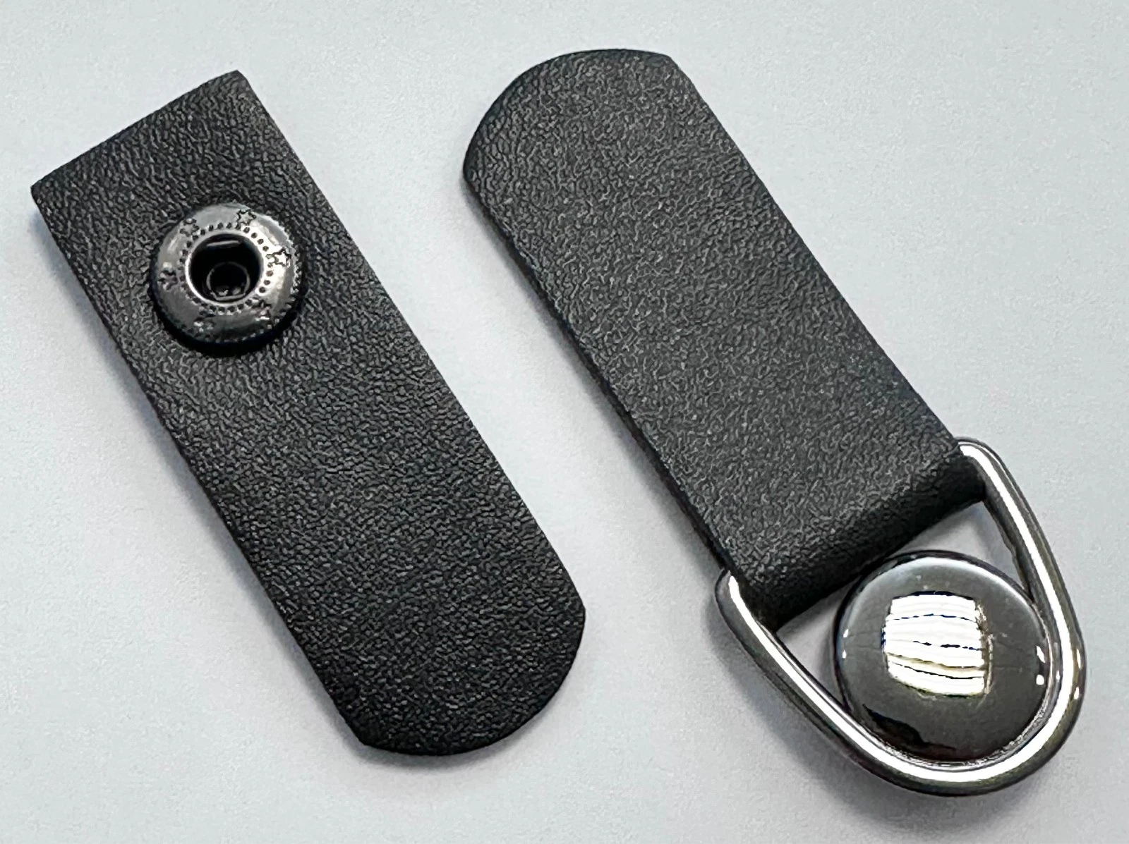 Bekleidungsverschluss Metall Kunstleder schwarz alt silber Jacken Taschen