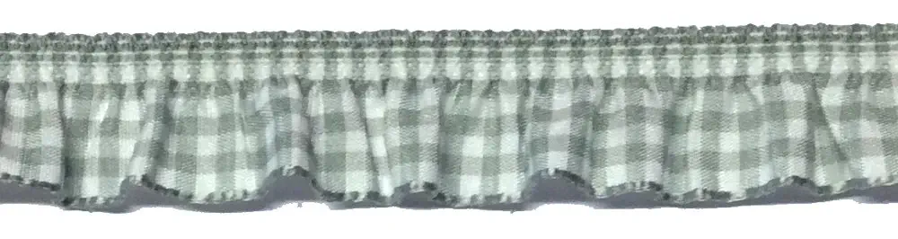 Vichy-Karo-Rüsche hellgrau 19 mm