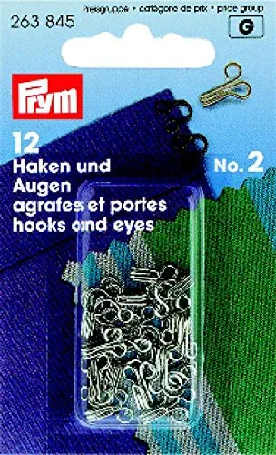 Prym 263845 Federhaken und Augen Größe 2 silber