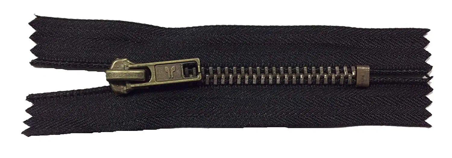 Reißverschluss schwarz, 010 cm Metall nicht teilbar 6 mm Kette