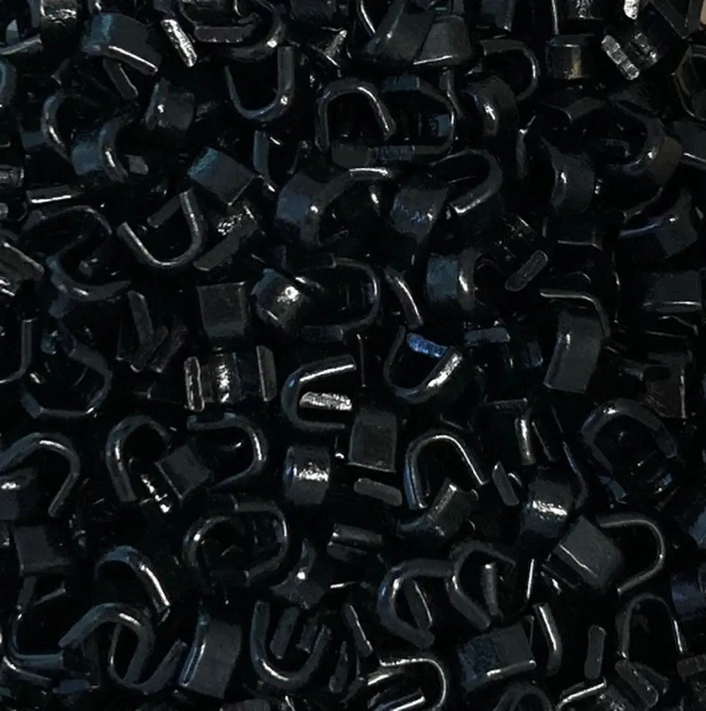 10 Reißverschluß Endstücke schwarz oben für 8 mm Kette