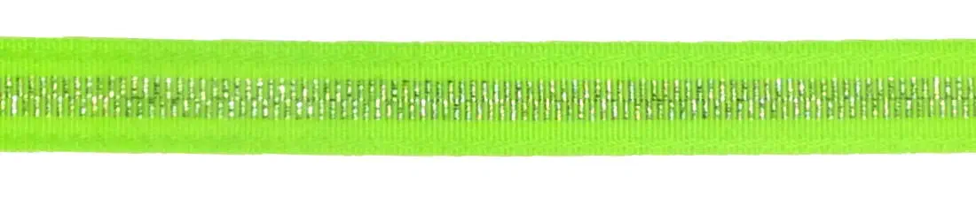 Ripsband 15 mm neon mit Lurx silber