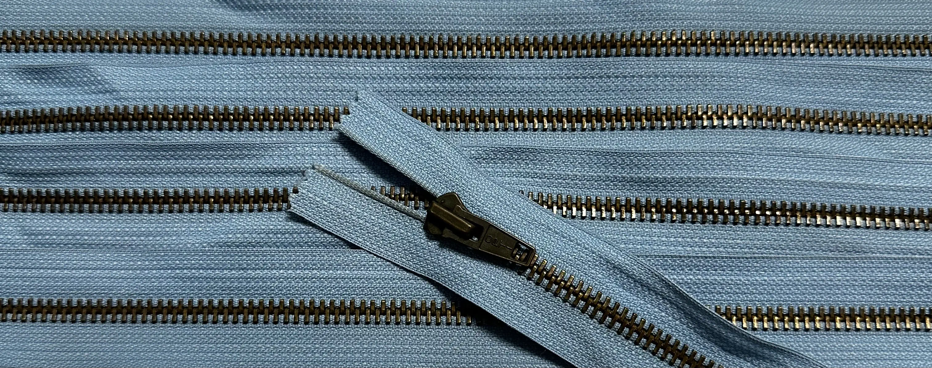 Reißverschluss blau jeans hell, 100 cm Metall teilbar
