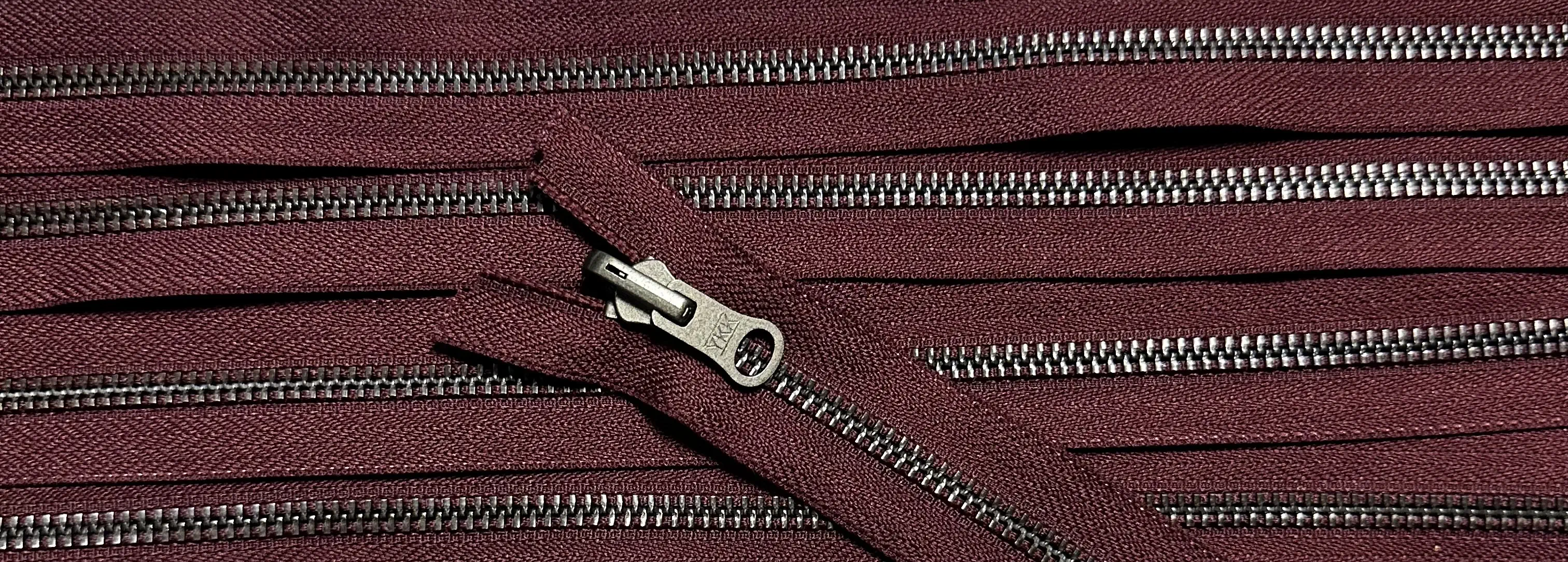Reißverschluss rot bordeaux, 100 cm Metall Wende teilbar