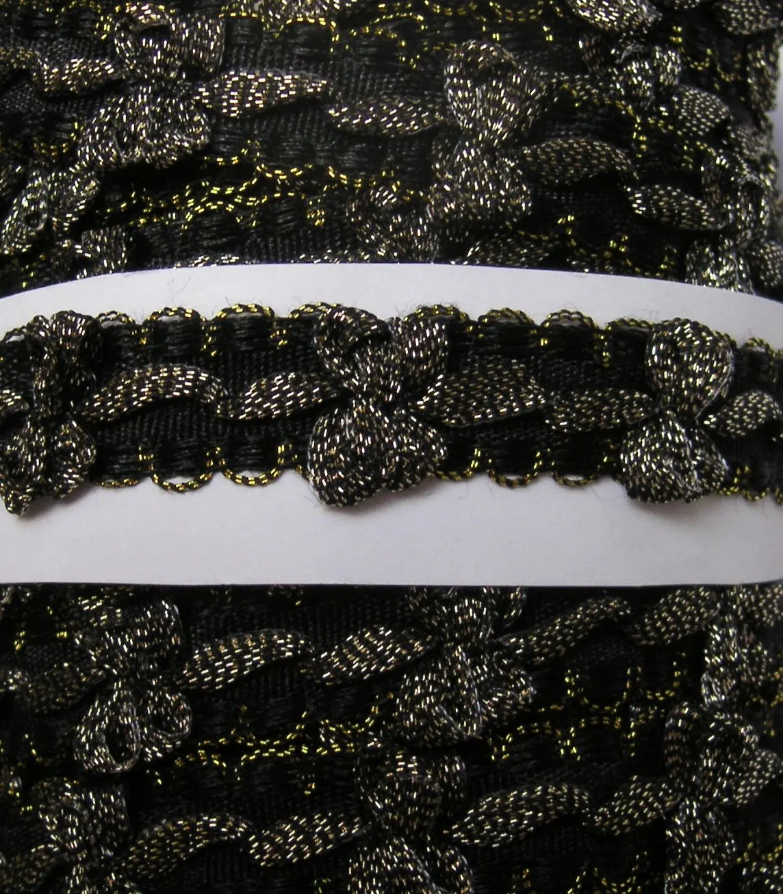 Lurexborte schwarz/altgold 10 mm