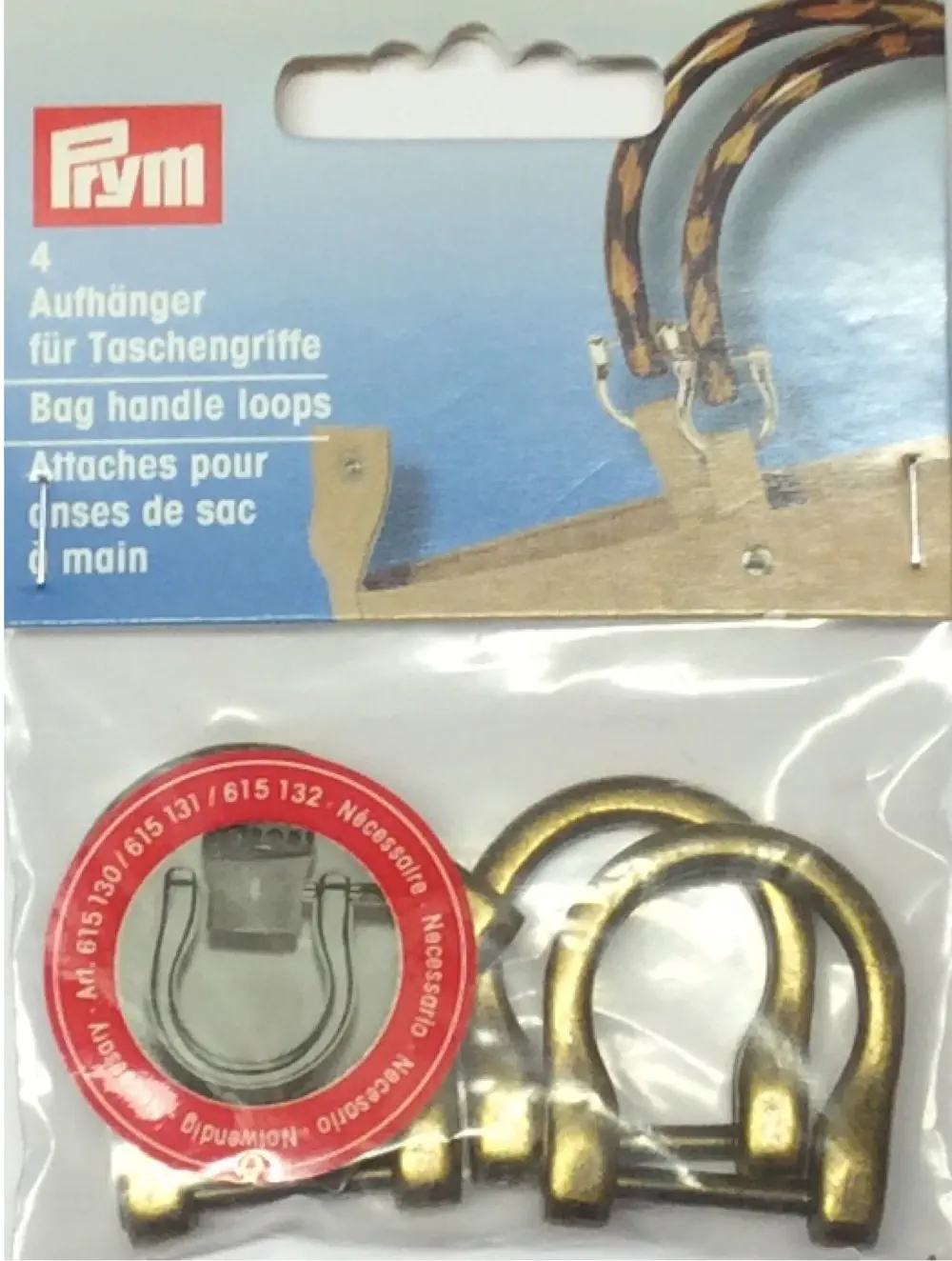 Prym 615132 Aufhänger für Taschengriffe, 18mm, altmessing