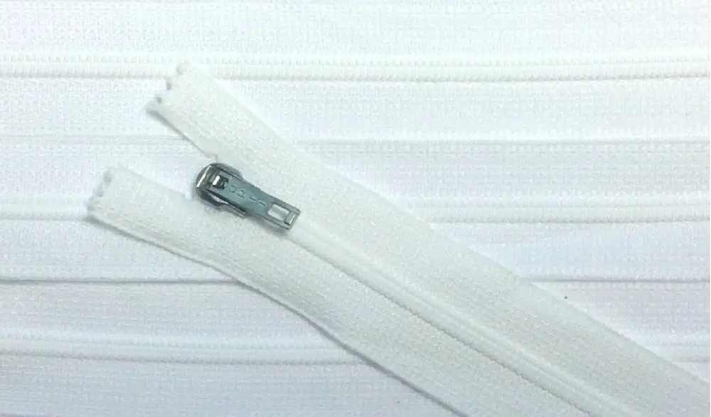 Reißverschluss weiß, 060 cm Kunststoff nicht teilbar