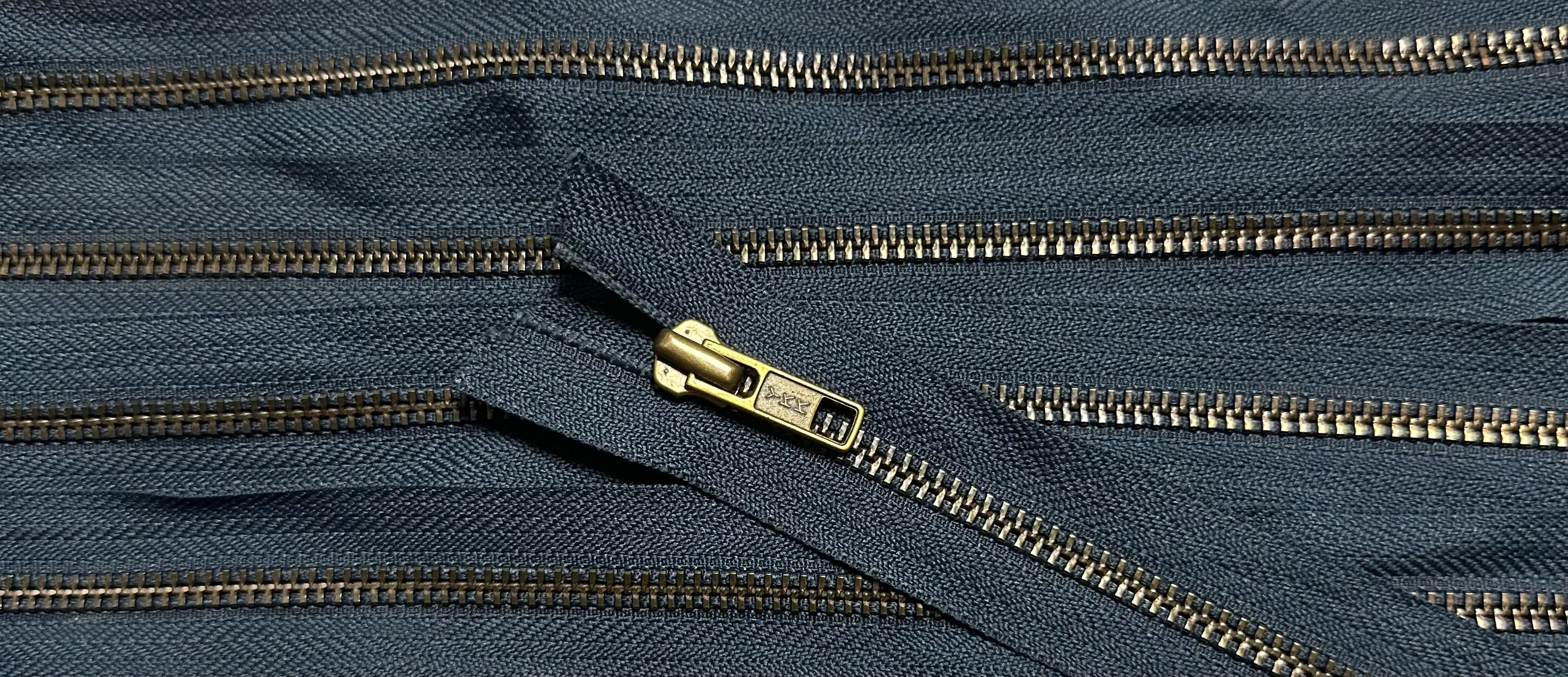Reißverschluss blau petrol, 100 cm Metall teilbar