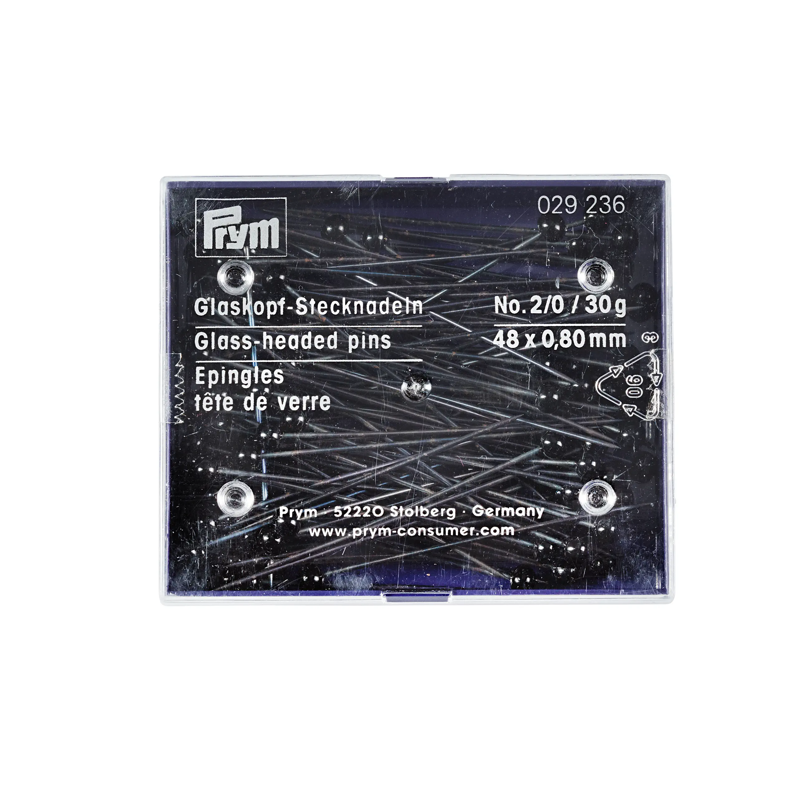 Prym 029236 Glaskopfnadeln 0,80 x 48 mm schwarz