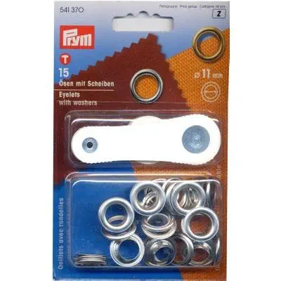 Prym 541370 Ösen und Scheiben 11,0 mm silber