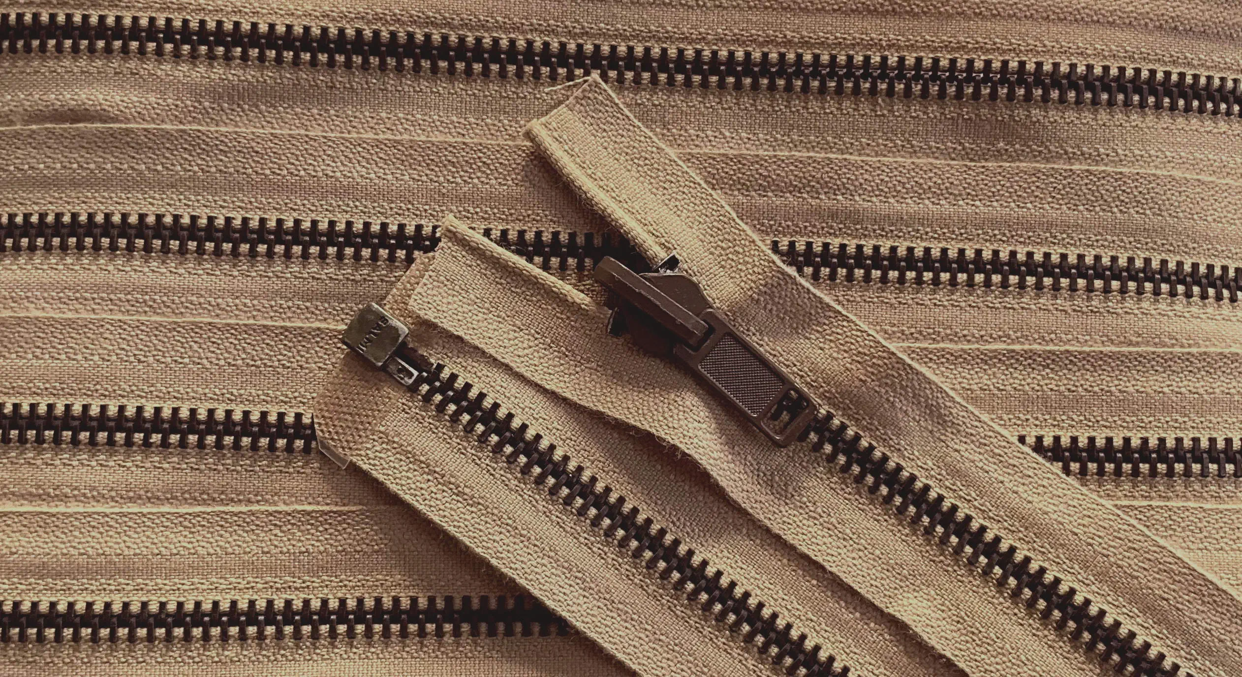 Reißverschluss beige, 098 cm Metall Wende teilbar