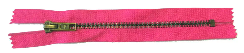 Reißverschluss pink, 016 cm Metall nicht teilbar 6 mm Kette