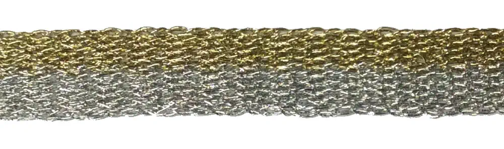 gewirktes Band Lurex gold / silber 25 mm