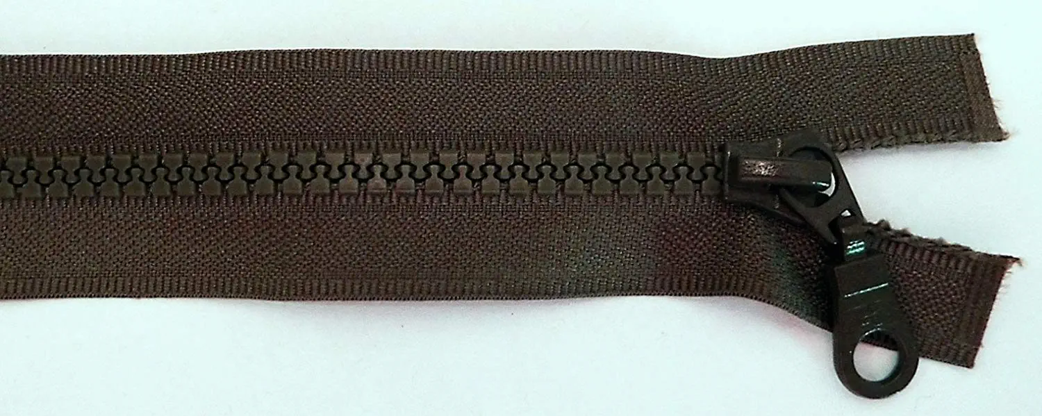 Reißverschluss braun dunkel, 080 cm Kunststoff teilbar Krampe