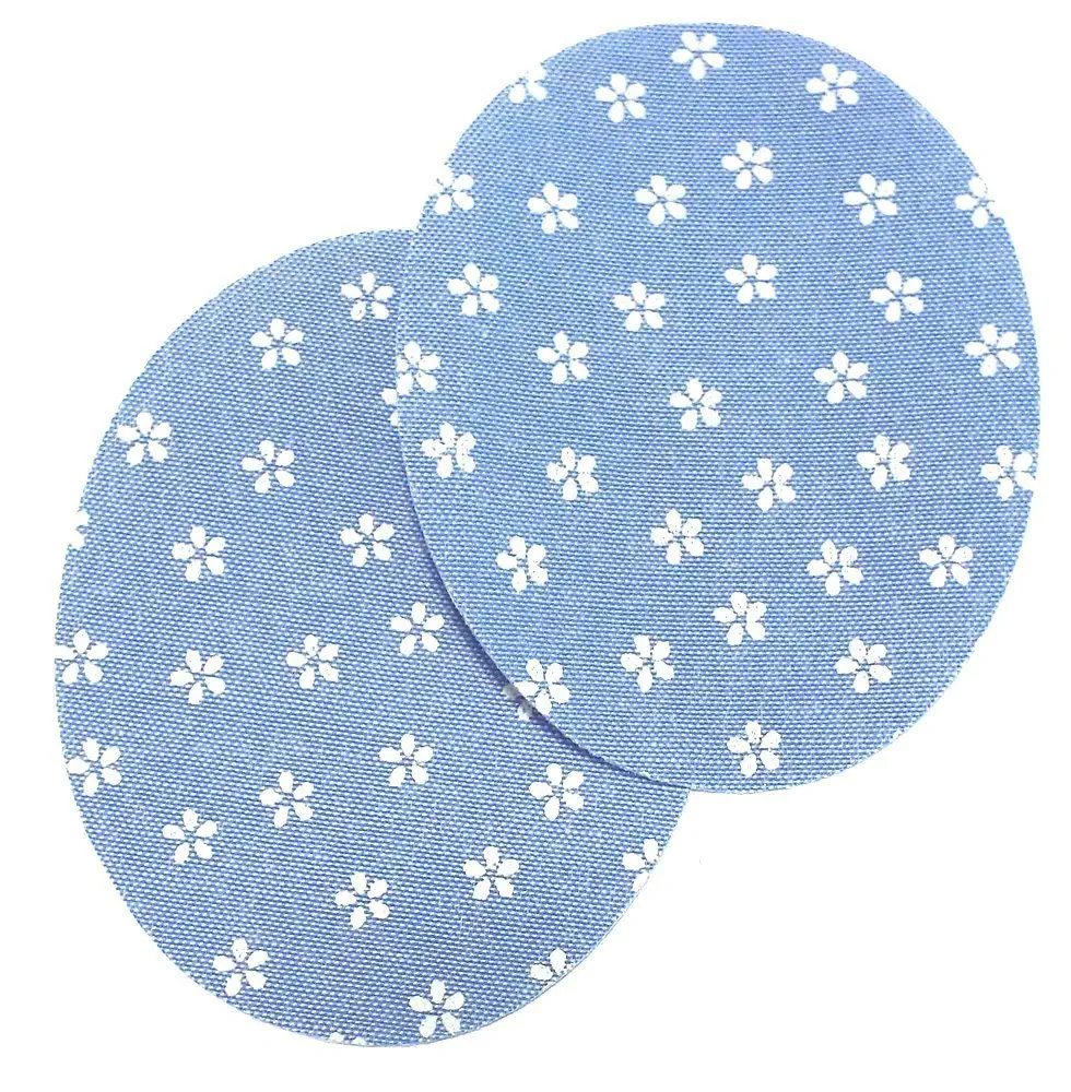 1 Paar Patches/Bügelflicken Jeans 85 x 65 mm (Blüten)