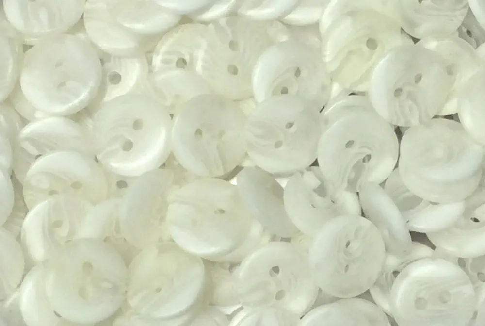 50 Blusenknöpfe 12 mm weiß melange