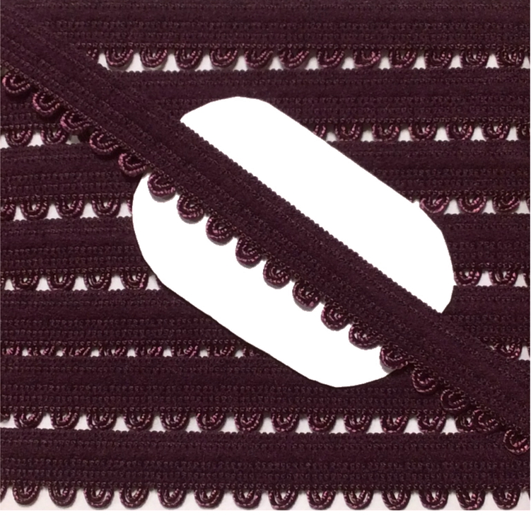 3 m Wäschespitze elastisch 10 mm aubergine Spitze Wäsche